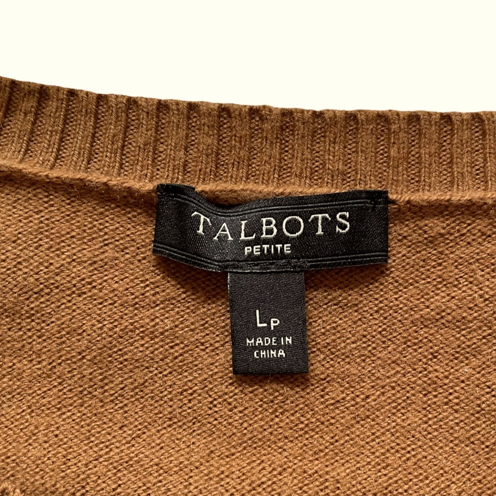 Talbots classy, brown sweater. Size LP. - Picture 4 of 7